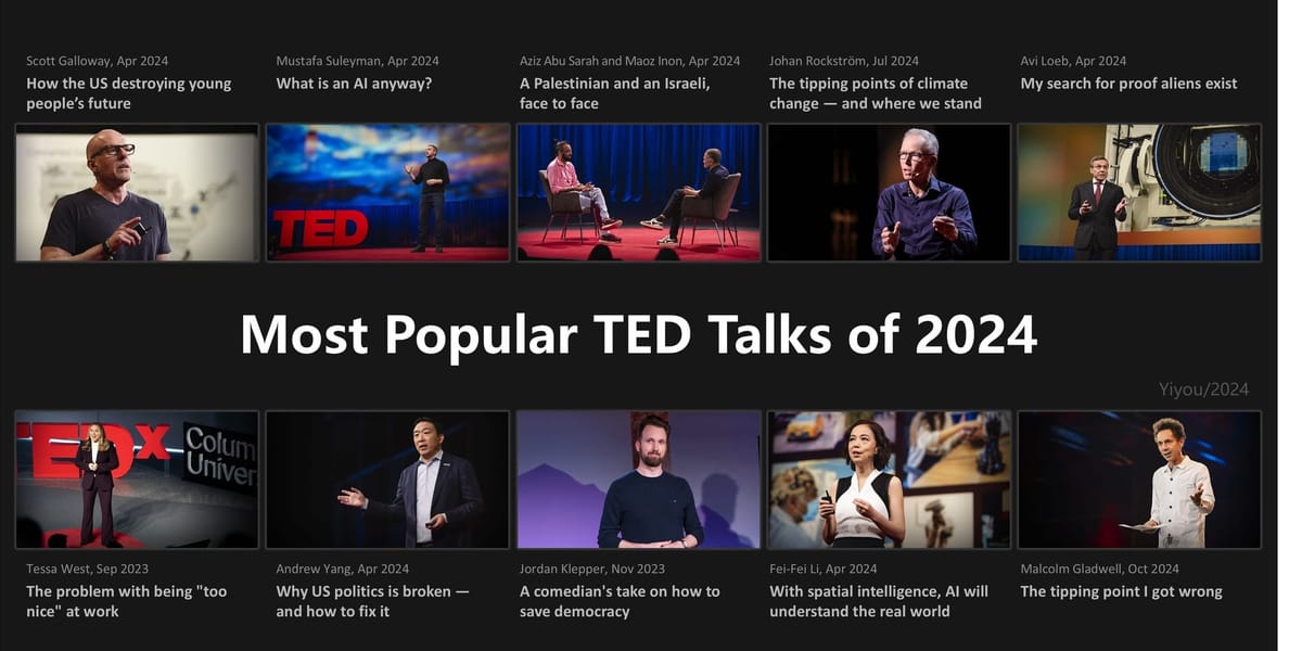 主題學習｜2024最受歡迎的十部TED Talks